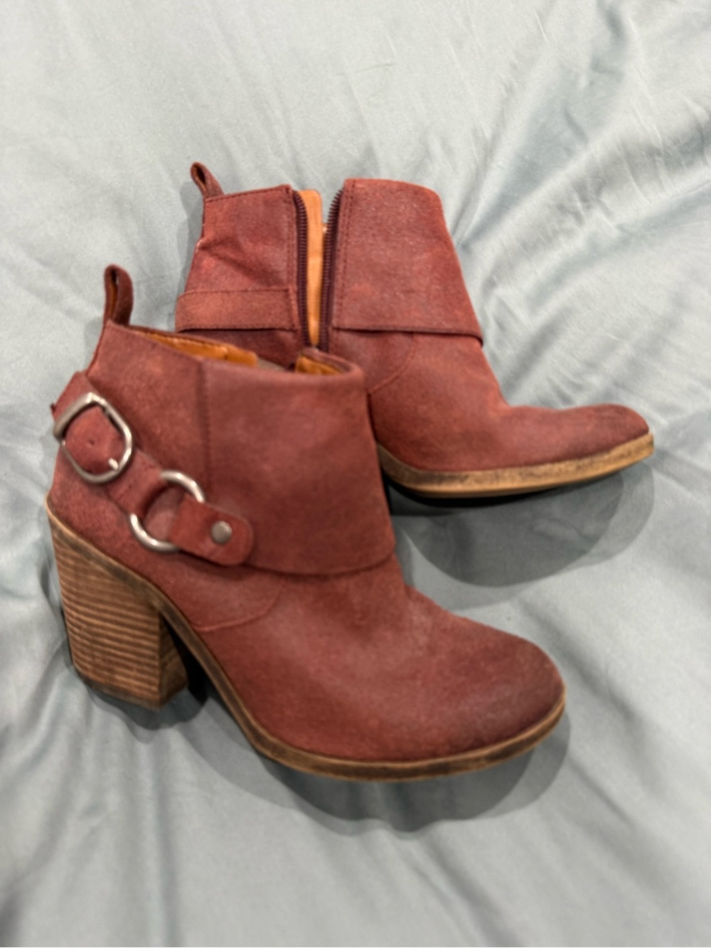 Red Leather Booties